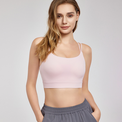 Double-Strap Crisscross Mesh Breathable Fitness Bra DWC115409