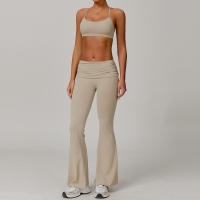 Tight and Quick-Dry Yoga Bra Flared Pants Set 8347