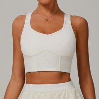 Lace Mesh Nude Feeling Yoga Tank Top 9187