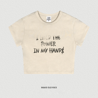 Letter Printed Crop Top Short Sleeve T-Shirt BE7517