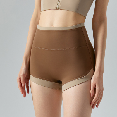 High-Waisted Tummy-Control  Contrast-Color Butt-Lifting Lines Yoga Shorts DSS556 