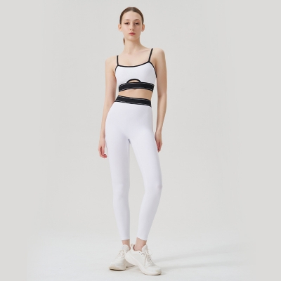 Ribbed Yoga Pants and Sports Bra Set SKL-QY-B4035+K4628