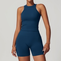  Seamless  Vest and Shorts Yoga Set 7725