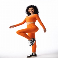 Lace Long-Sleeved Yoga Training Pilates Running Fitness Two-Piece Set SKL-FNK8808