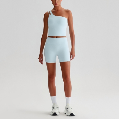 Strappy Sports Bra & Running Workout Pants Quick-Dry Breathable Yoga Set SKL-LQ0329