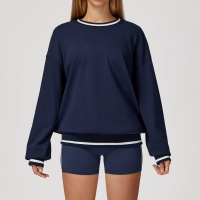 Loose Crew Neck Long-Sleeve Sweatshirt 7028