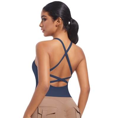 Cross Spaghetti-strap Fitness Vest for Women 7074