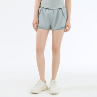 High-Waisted Fake Two-Piece Yoga Shorts with Inner Pockets DS149V