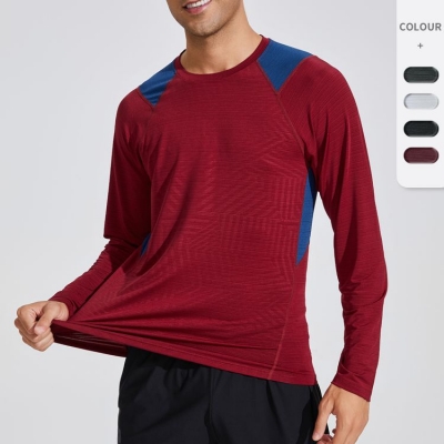 Men's Round Neck Long Sleeve Breathable Tops 879