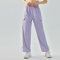 High-Waisted Drawstring Loose Sport Long Pants with Side Pockets DSP620 