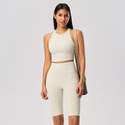 Sleeveless Solid Color Sports Tank Bras D25030