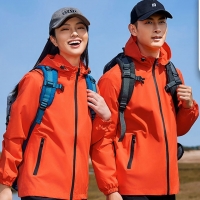 Men's Hooded Single-Layer Windproof Waterproof Jacket 672