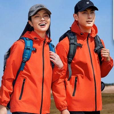 Men's Hooded Single-Layer Windproof Waterproof Jacket 672