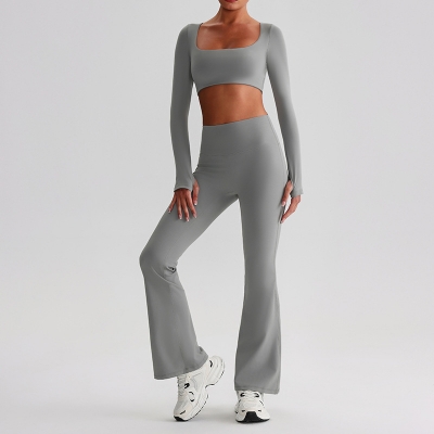 Flare Leggings And Long Sleeves Set SKL-LQ0626