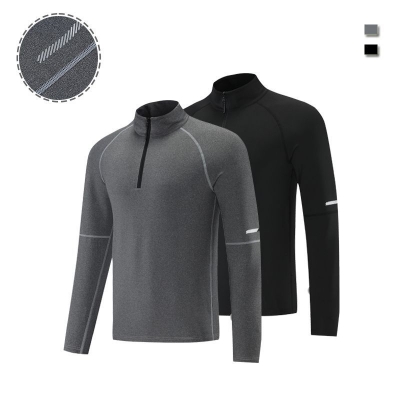 Men's Long Sleeve Standing Collar Sports Polo Shirt 803