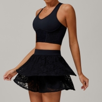Nude Feeling Mesh Breathable Tennis and Yoga Sports Set 9187