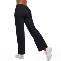 Drawstring Sports Bootcut Pants Fleece-Lined Warm Sweatpants 7086
