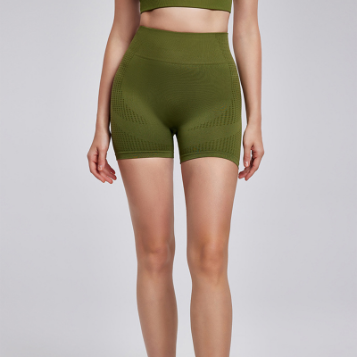 High-Waisted Pleated Hip-Lifting Yoga Shorts DWS115100