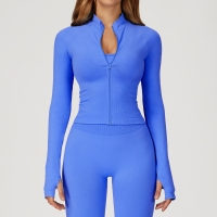Seamless Stand Collar Zipper Windproof Yoga Jacket 4513