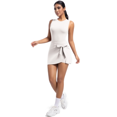 Backless Naked-feeling Yoga Romper Tennis Skirt Fitness Romper  6672