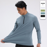 Men's Quick Dry Mock Turtleneck Long Sleeve Athletic Shirt C42112