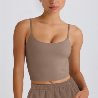 Thin-Strap Yoga Tank Top with Fixed Cups for Fitness SKL-QY-T4844