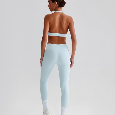Solid-color Bras Breathable Tight Yoga Suit Set SKL-LQ0120