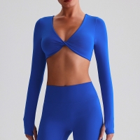  Knot Long - Sleeve Yoga Bra  Sports Bras Come With Chest Pads SKL-LQ8019