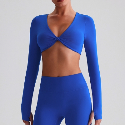  Knot Long - Sleeve Yoga Bra  Sports Bras Come With Chest Pads SKL-LQ8019