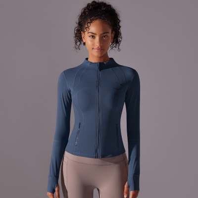 Zip-up Cardigan Slim-fit Long-sleeve Top Quick-drying Fitness Coat 7002