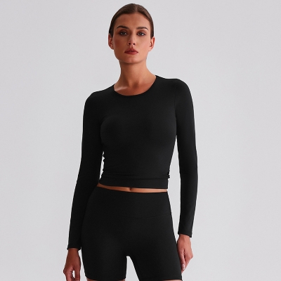  Round Neck T - Shirt Pilates Running Fitness Slim Fit Sports Top SKL-LQ8016