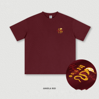 Year of Snake Embroidery Burgundy Short Sleeve BE7523