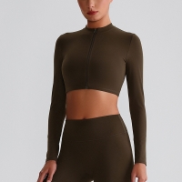 Zip-Up Running Yoga Jacket with Long Sleeves for Fitness SKL-LQ8022