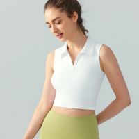 Collared Breathable Sleeveless Yoga Tank Top DSG673