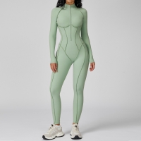 Stand Collar Half-Zip Yoga Bodysuit 9326