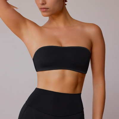 Nude-feeling Strappy Open-Back Sports Bra for Women's Yoga and Fitness SKL-QY-B4029