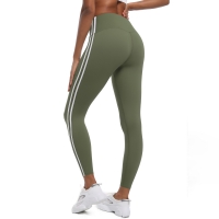 Striped Ankle-length Pants High-waisted Slimming Yoga Pants 6683