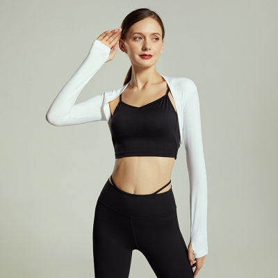 Short Elegant Yoga Cardigan for Dance & Ballet – Sporty Fitness Crop Jacket SKL-FNK0963