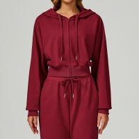 Zipper Hooded Long-Sleeve Sweatshirt 2030 