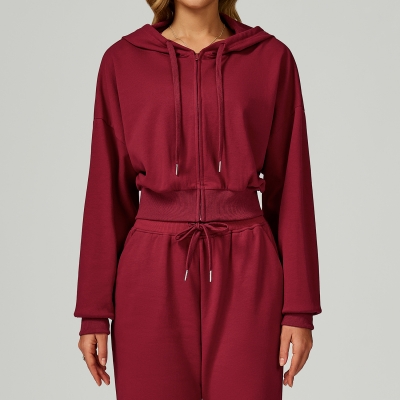 Zipper Hooded Long-Sleeve Sweatshirt 2030 