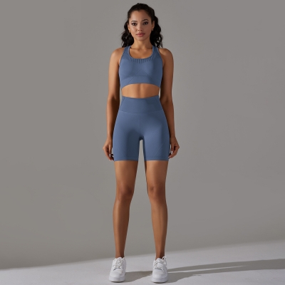  Women's Yoga Wear Backless Sports Bra Set 6623