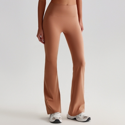Wide-leg Flared Leggings Tight Nude Hip-lifting Yoga Pants SKL-LQ2189