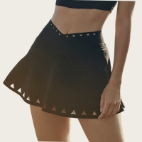 A-Line V-Waist Hollow-Out Lined Tennis Mini Skirt SKL-FNK202366