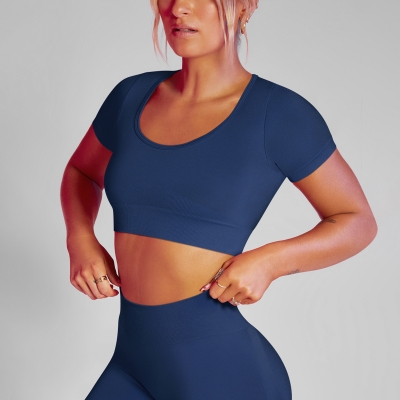 Breathable and Sweat-absorbent Sports Fitness Short-sleeved Vest 6601