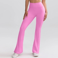 High-waisted Striped Yoga Pants with Wide Leg and Bootcut Design for Yoga and Sports SKL-QY-K4542