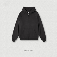 Earth Tone Sporty Loose Hooded Zip-Up Cardigan BEW0050