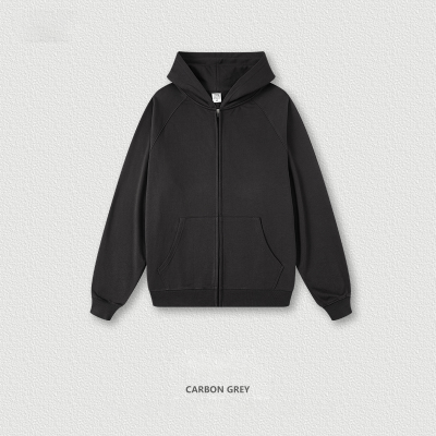  Earth Tone Sporty Loose Hooded Zip-Up Cardigan BEW0050
