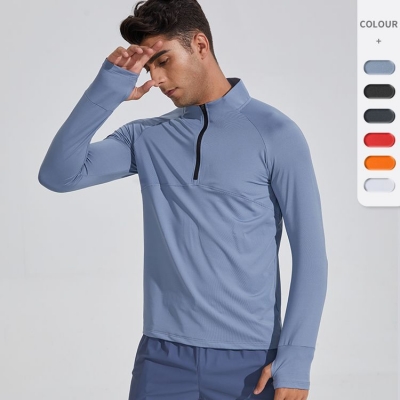 Men's Zip-Up Slim Fit Quick Dry Long Sleeve Shirt  808