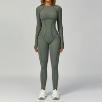 Brushed Hollow-Out Back Yoga Bodysuit 9319