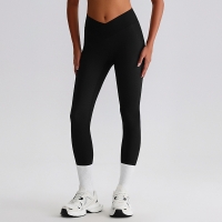 V - waist Ribbed Cross Leggings SKL-LQ6001